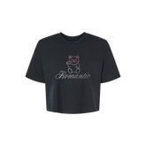 Romantic Crop Black Tee